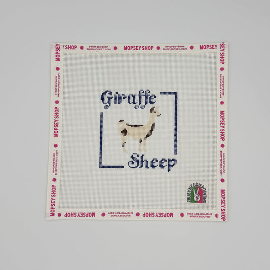 2 Busy-Needlepointing: Giraffe Sheep