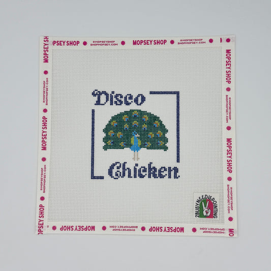 2 Busy-Needlepointing: Disco Chicken