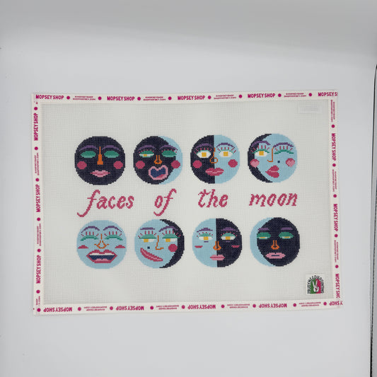 2 Busy-Needlepointing: Faces of the Moon