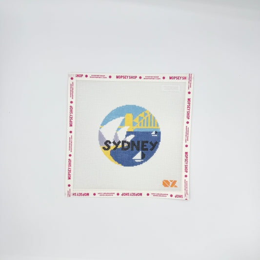 Sydney Retro Travel Needlepoint Ornament