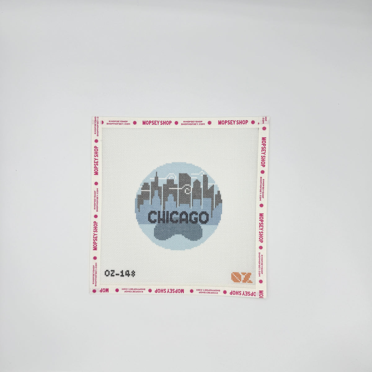 Chicago Retro Travel Needlepoint Ornament