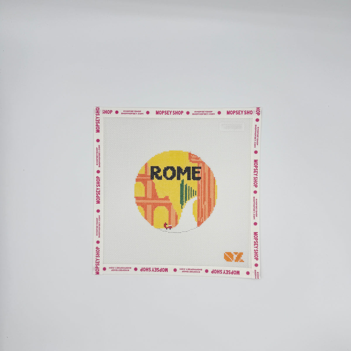 Rome Retro Travel Needlepoint Ornament