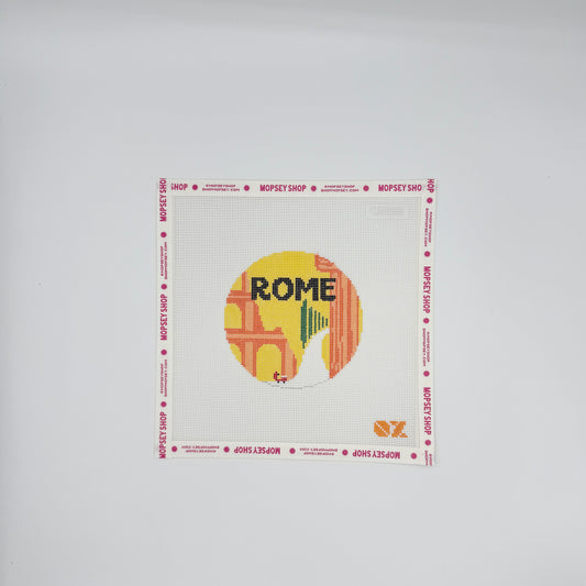 Rome Retro Travel Needlepoint Ornament