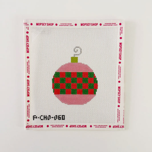 Pink Bauble with Checks