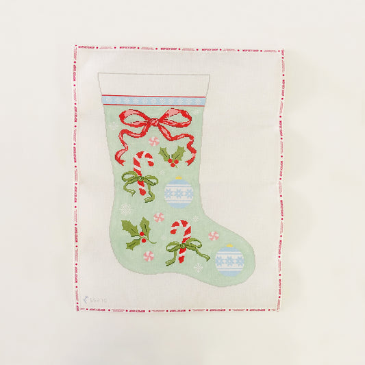 Bow & Candy Cane Stocking