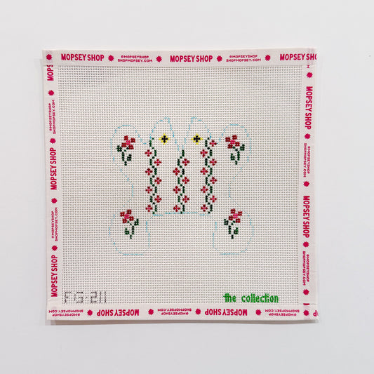 Red Flowers & Vine Frog