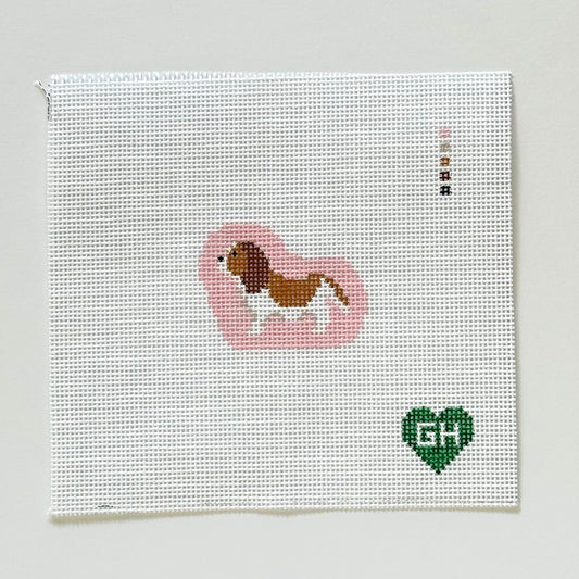 Green Heart Needlepoint: Cavalier King Charles Mini