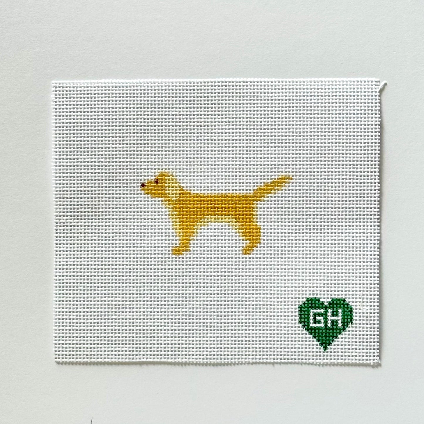 Green Heart Needlepoint: Golden Retriever Mini
