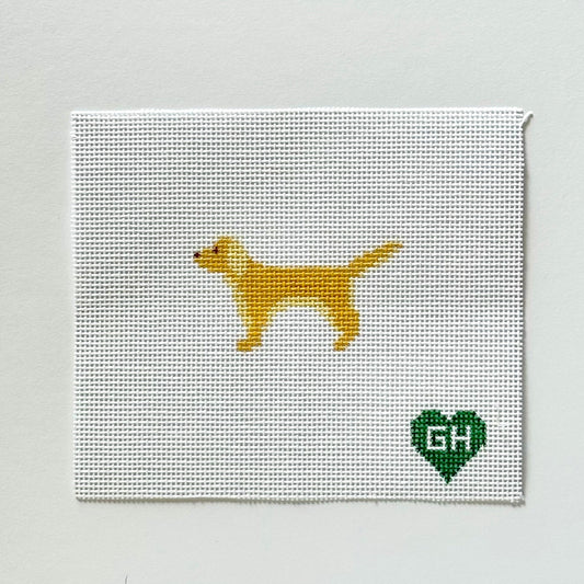 Green Heart Needlepoint: Golden Retriever Mini