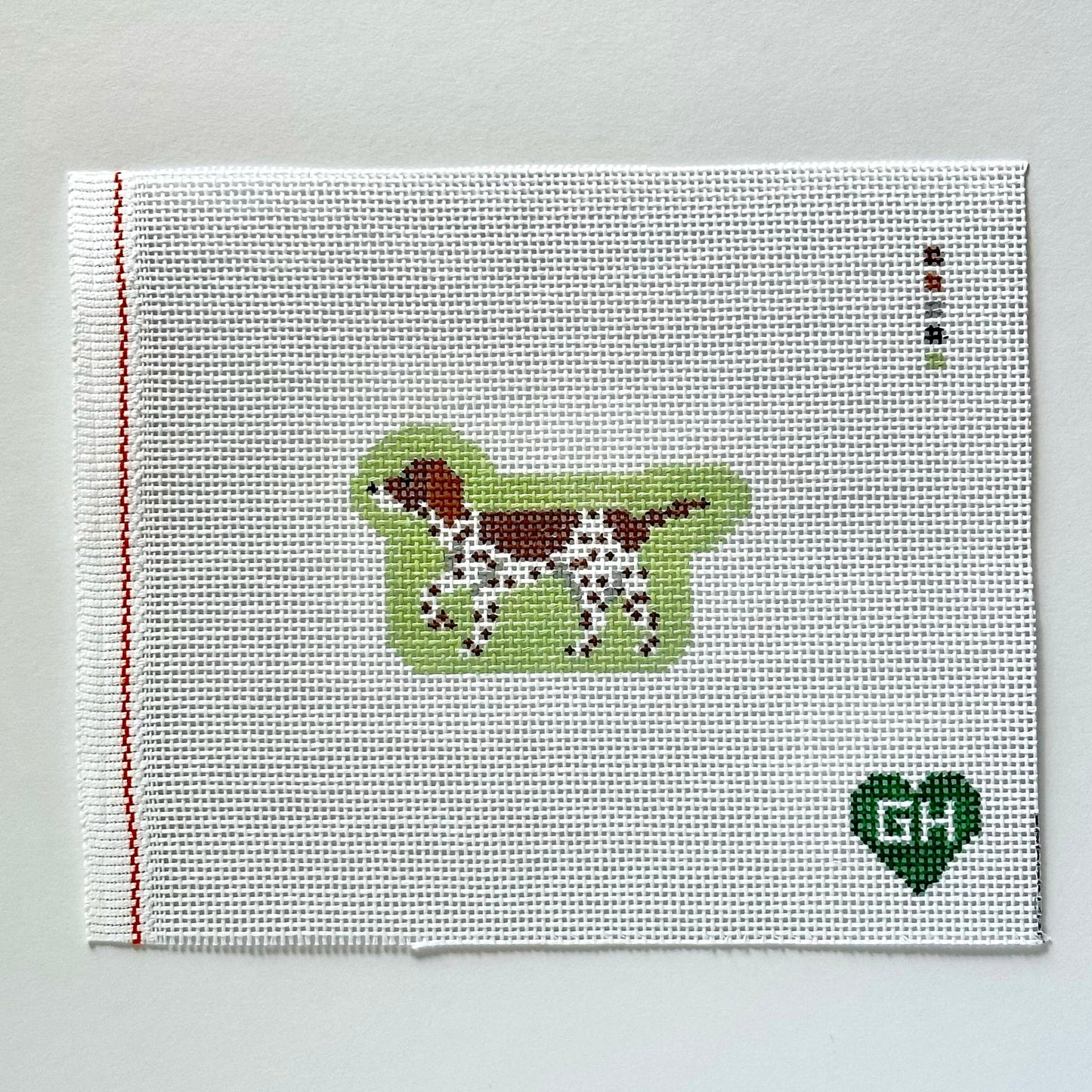 Green Heart Needlepoint: German Shorthair Pointer Mini