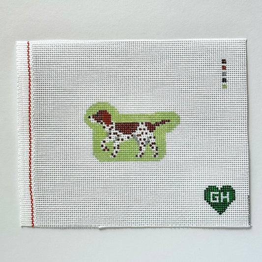 Green Heart Needlepoint: German Shorthair Pointer Mini