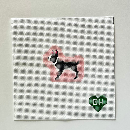 Green Heart Needlepoint: Boston Terrier Mini