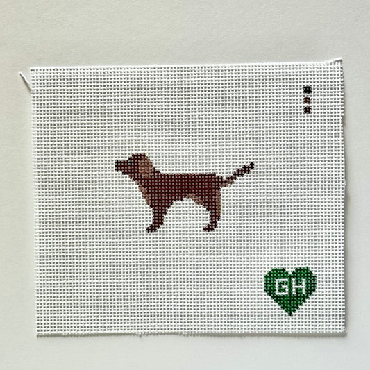 Green Heart Needlepoint: Lab Brown Mini