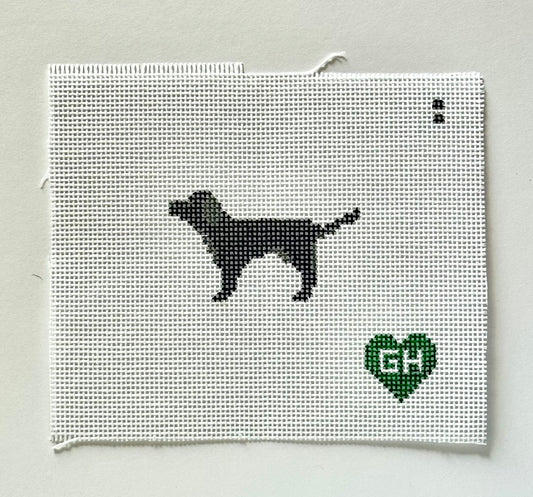 Green Heart Needlepoint: Lab Black Mini