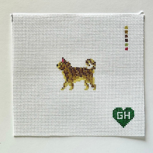 Green Heart Needlepoint: Brown Tabby Cat Mini