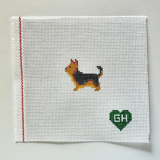 Green Heart Needlepoint: Yorkshire Terrier Mini