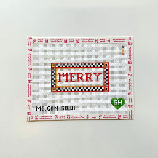 Green Heart Needlepoint: Checkered Merry