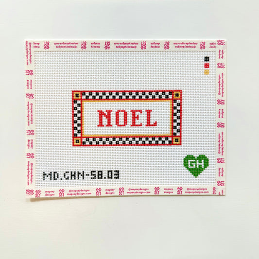 Green Heart Needlepoint: Checkered Noel