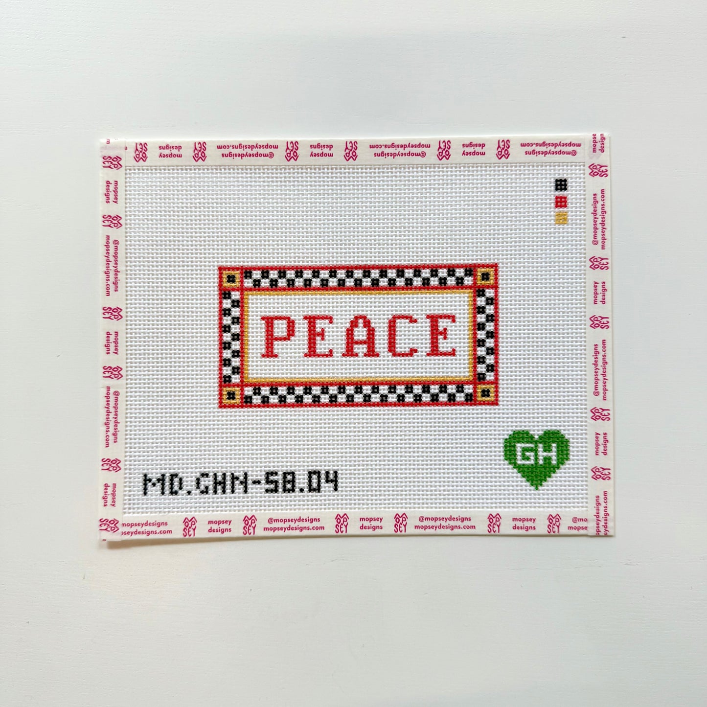 Green Heart Needlepoint: Checkered Peace