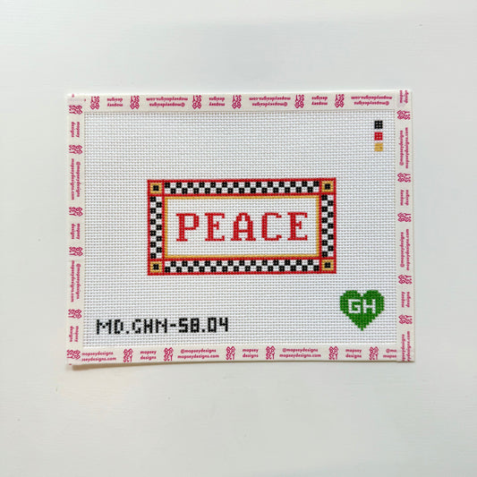Green Heart Needlepoint: Checkered Peace