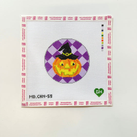 Green Heart Needlepoint: Vintage Halloween Pumpkin