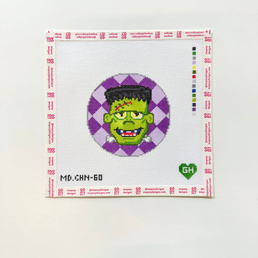 Green Heart Needlepoint: Vintage Halloween Frankenstien