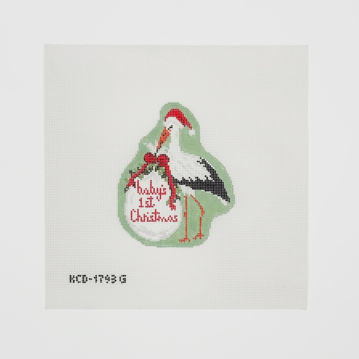 Baby's First Christmas Green Stork