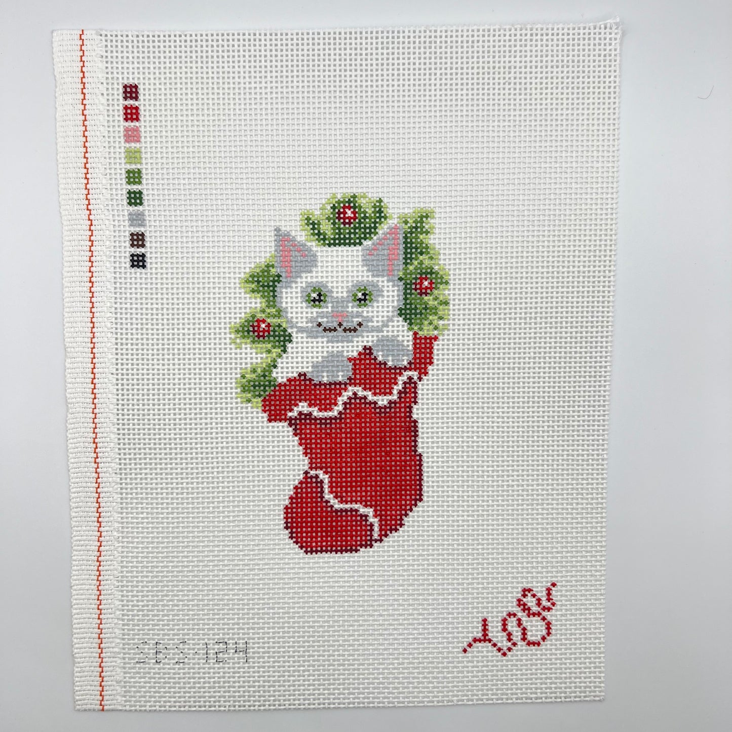White Kitten Stocking