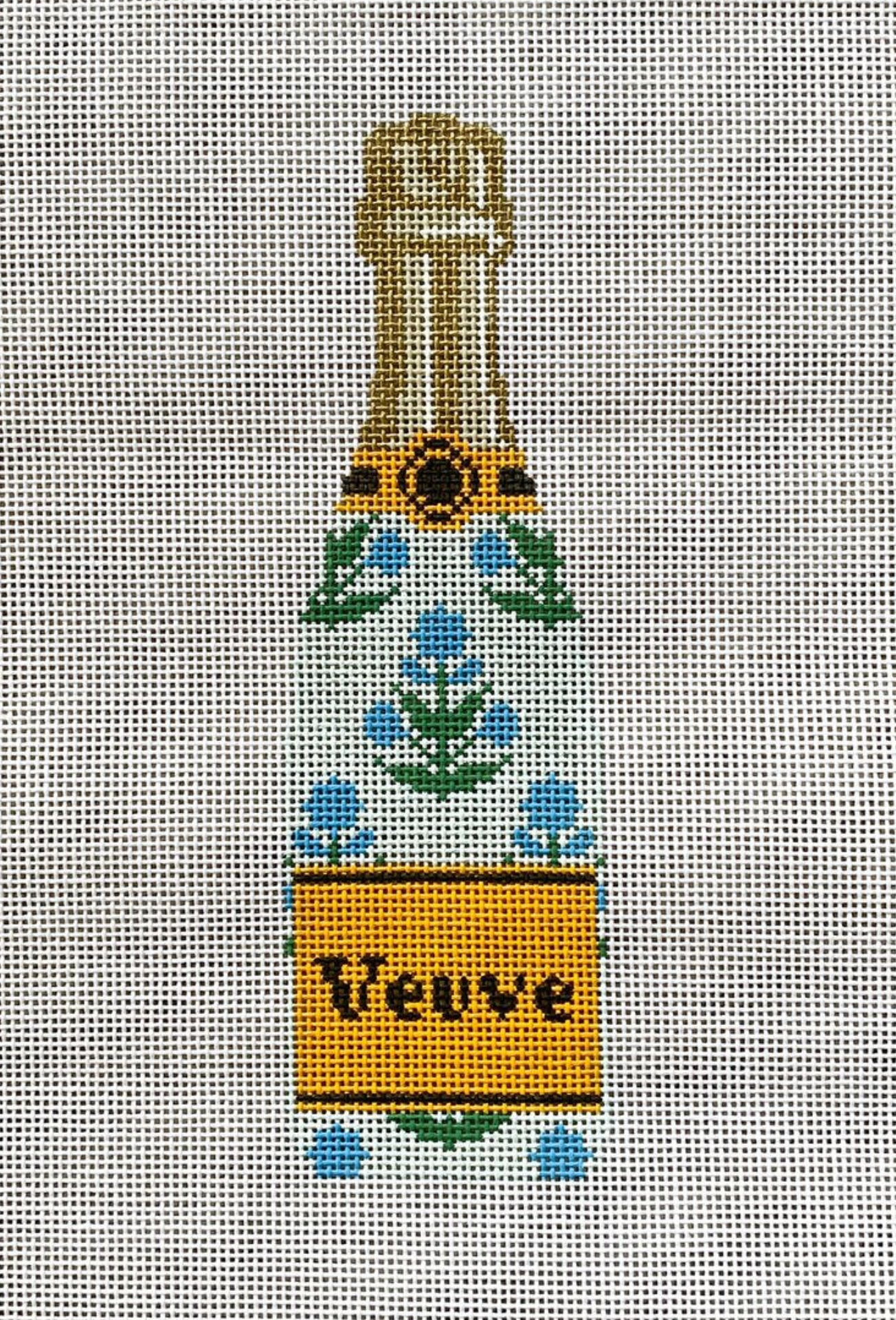 Block Print Champagne Bottle