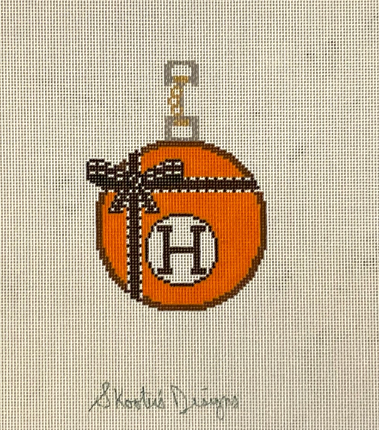 H Orange Ball Ornament