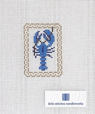 Blue Lobster w Gold Frame Mini