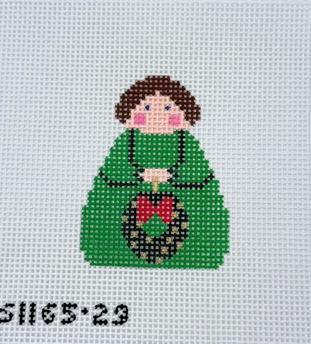 Green Angel with Wreath