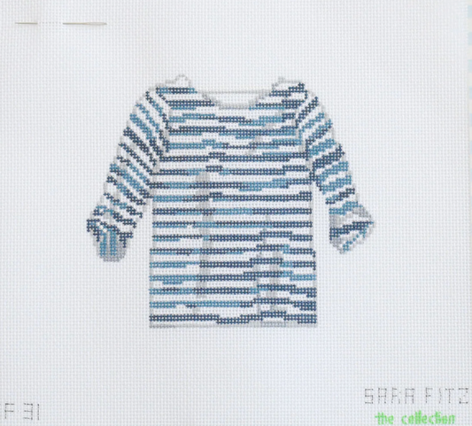 Navy and White Striped Shirt