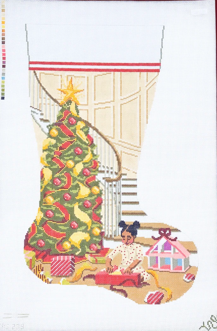 Heritage Christmas Morning Stocking - Girl