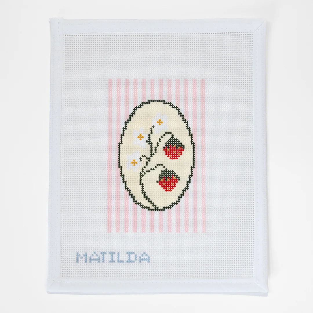 Strawberry Striped Oval