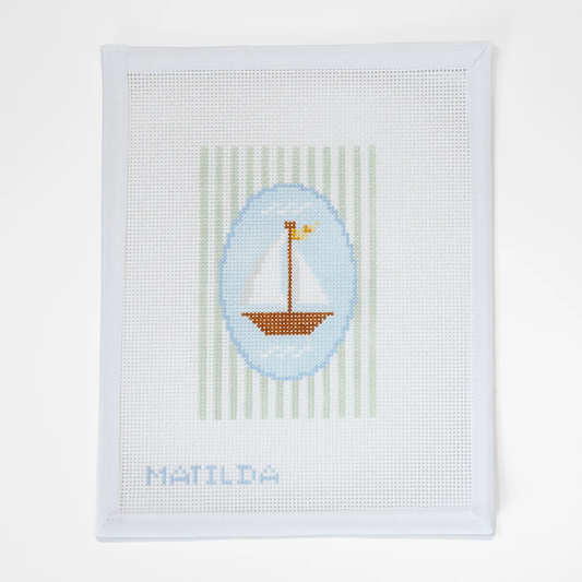 Sailboat Striped Oval