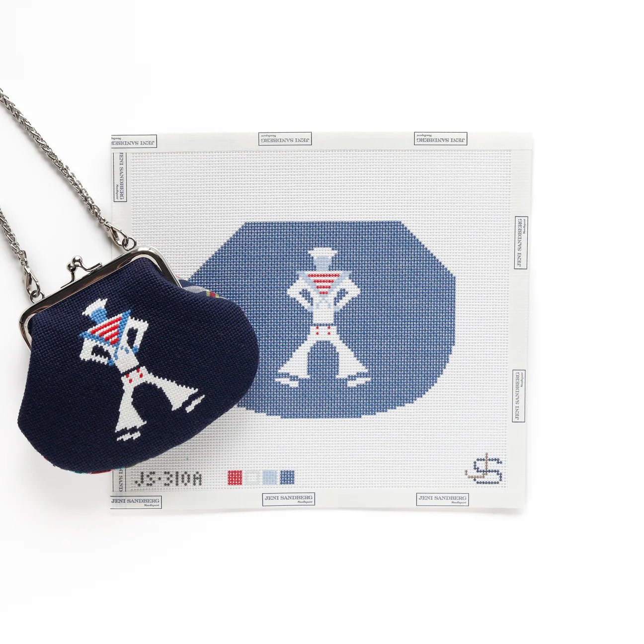Sailor Kiss Lock Bag Needlepoint Canvas