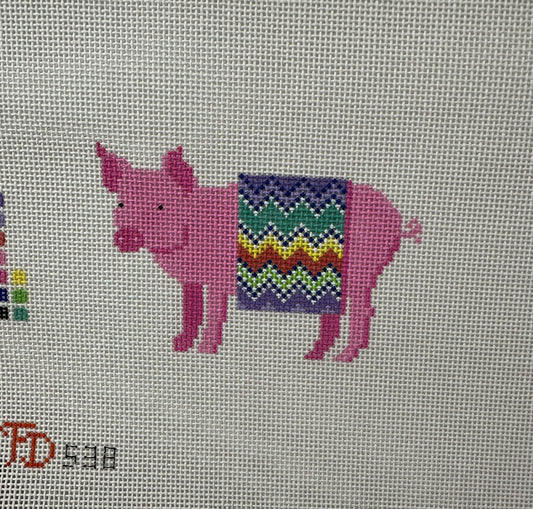 Pig in a Missoni Blanket