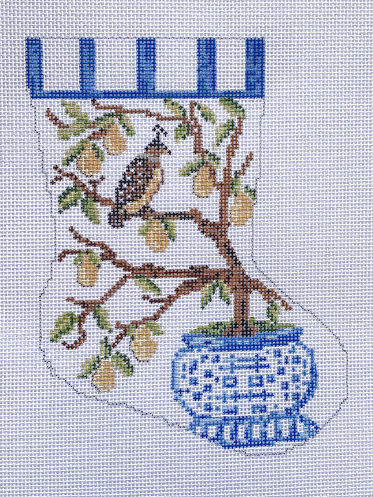 Partridge in a Pear Tree Ornament Sized Stocking