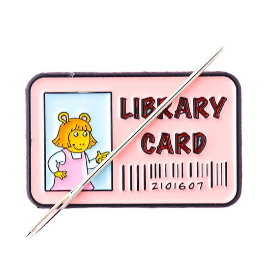 Pink Library Card Needle Minder
