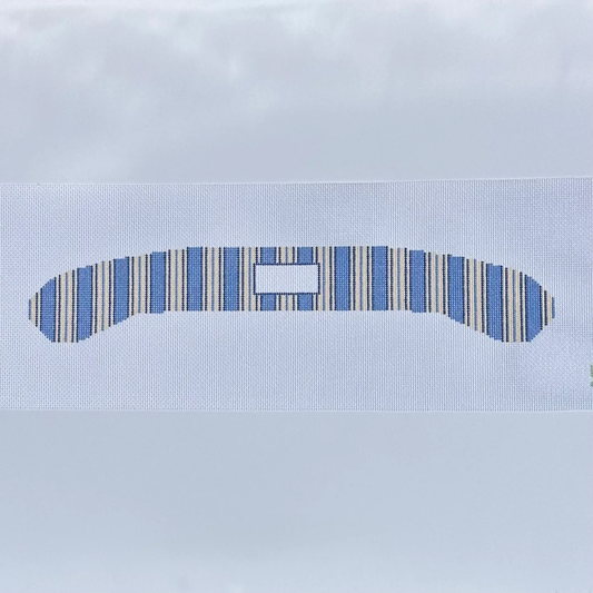 Blue Ticking Stripe Needlepoint Hanger
