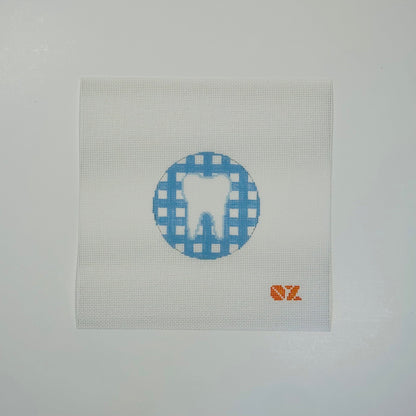 Gingham Tooth Needlepoint Ornament