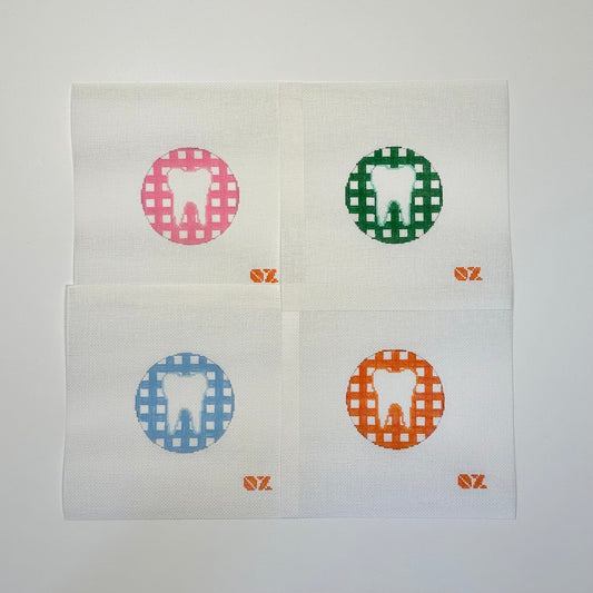 Gingham Tooth Needlepoint Ornament